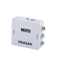 Load image into Gallery viewer, VGA To RCA,VGA To AV Converter,1080P Mini VGA To Video Converter, Composite VGA To AV Adapter, TV SetTop Box Audio Video Converter.