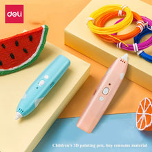 Load image into Gallery viewer, 3D Printing Pen - Includes 3D Pen, 5 Starter Colors of 10m PCL Filament, Stencil Book + Project Guide, and Charging Cable