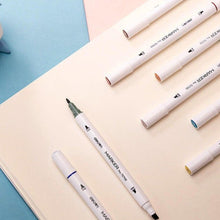 Charger l'image dans la galerie, 12 Colours Dual Heads Marker Pens Fine Tip and Broad Tip