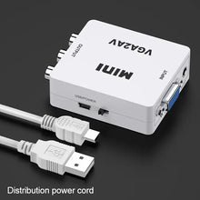 Charger l&#39;image dans la galerie, VGA To RCA,VGA To AV Converter,1080P Mini VGA To Video Converter, Composite VGA To AV Adapter, TV SetTop Box Audio Video Converter.
