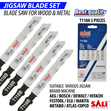 Charger l&#39;image dans la galerie, Jig Saw Blades T-shank Metal/Wood Universal Fit T111C/144D/118A/101B 5pcs
