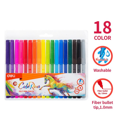 18 Assorted Colours Drawing Watercolor Pen Felt Pens