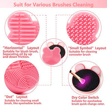 Load image into Gallery viewer, Makeup Brush Cleaning Mat with Color Removal Sponge, 2 in 1 Design Silicone Cleaner Pad for Dry Brush
