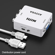 Charger l&#39;image dans la galerie, RCA To VGA,AV To VGA Converter,1080P Mini AV To Video Converter, Composite AV To VGA Adapter, TV Set Top Box Audio Video Converter
