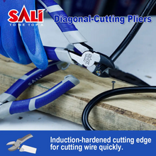 Charger l&#39;image dans la galerie, SALI Diagonal Cutting Pliers 7-inch Nipper Wire Cutters Tool Non-Slip Grip Handle
