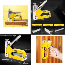 Charger l&#39;image dans la galerie, 3 in 1 Staple Gun Heavy Duty with 3 TYPES Staples Adjustment for Wood, Upholstery, Carpentry
