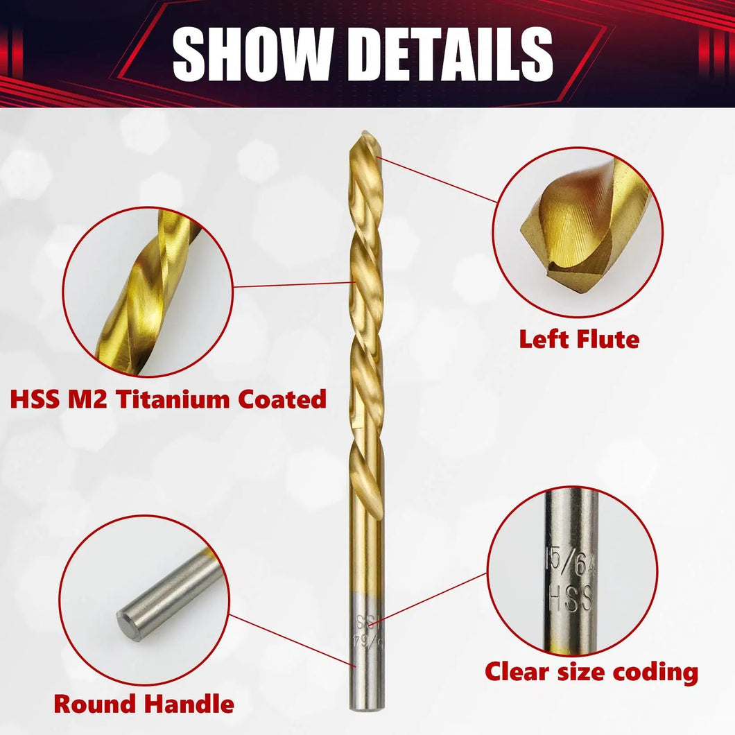 SALI HSS Titanium Coated Drill Bits 4-10mm 5pcs