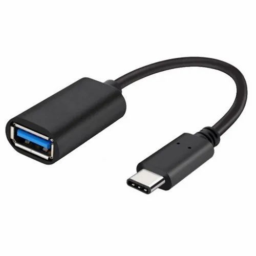 Black Type C Male to OTG USB Data Sync Adapter