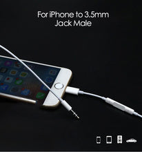 Charger l&#39;image dans la galerie, For iPhone Lightning to 3.5mm Jack Male AUX Audio Headphone Voice Adjustable Adapter
