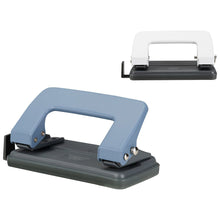 Load image into Gallery viewer, Small 2 Hole Punch, Hole Puncher, 10 Sheet Punch Capacity, Low Force Required, Black/Gray
