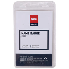 Load image into Gallery viewer, Pack of 50 Clear Plastic Vertical Badge Holders, Name Tag Holders, Card Holders
