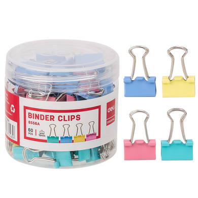 Foldback Clips 15mm Assorted 60 Pack