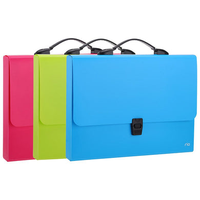 Plastic File Folder Standard Size A4 with Retractable handle Push lock closure