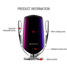 Charger l&#39;image dans la galerie, Wireless Car Mount Charger Phone Holder Rack Automatic Clamping Smart Sensor
