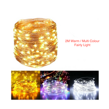 Load image into Gallery viewer, Copper Wire Fairy Lights Night Light Warm/Colour 20 LED 2Meters
