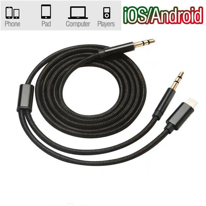 Aux Cable for iPhone, 2 in 1, 3.5mm Jack & Lightning to 3.5mm AUX Audio Cable