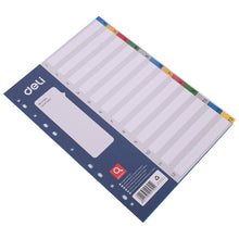 Load image into Gallery viewer, File Divider with Assorted Colour Tabs for School Office Supplies Standard Size A4
