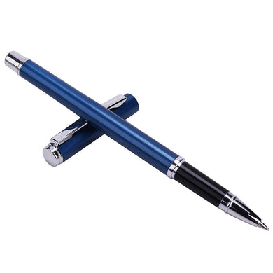 Metal Pen Gel Pen 0.5mm Medium Nib Blue Barrel Black Ink