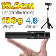 Load image into Gallery viewer, Sturdy 3 in 1 Selfie Stick Tripod Wireless Bluetooth Remote
