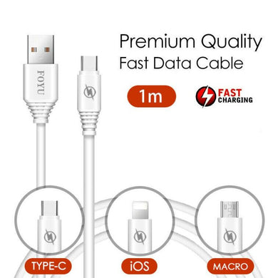 FOYU 1M Type-C, Micro, Lightning Cable|Fast Charging|Data Sync