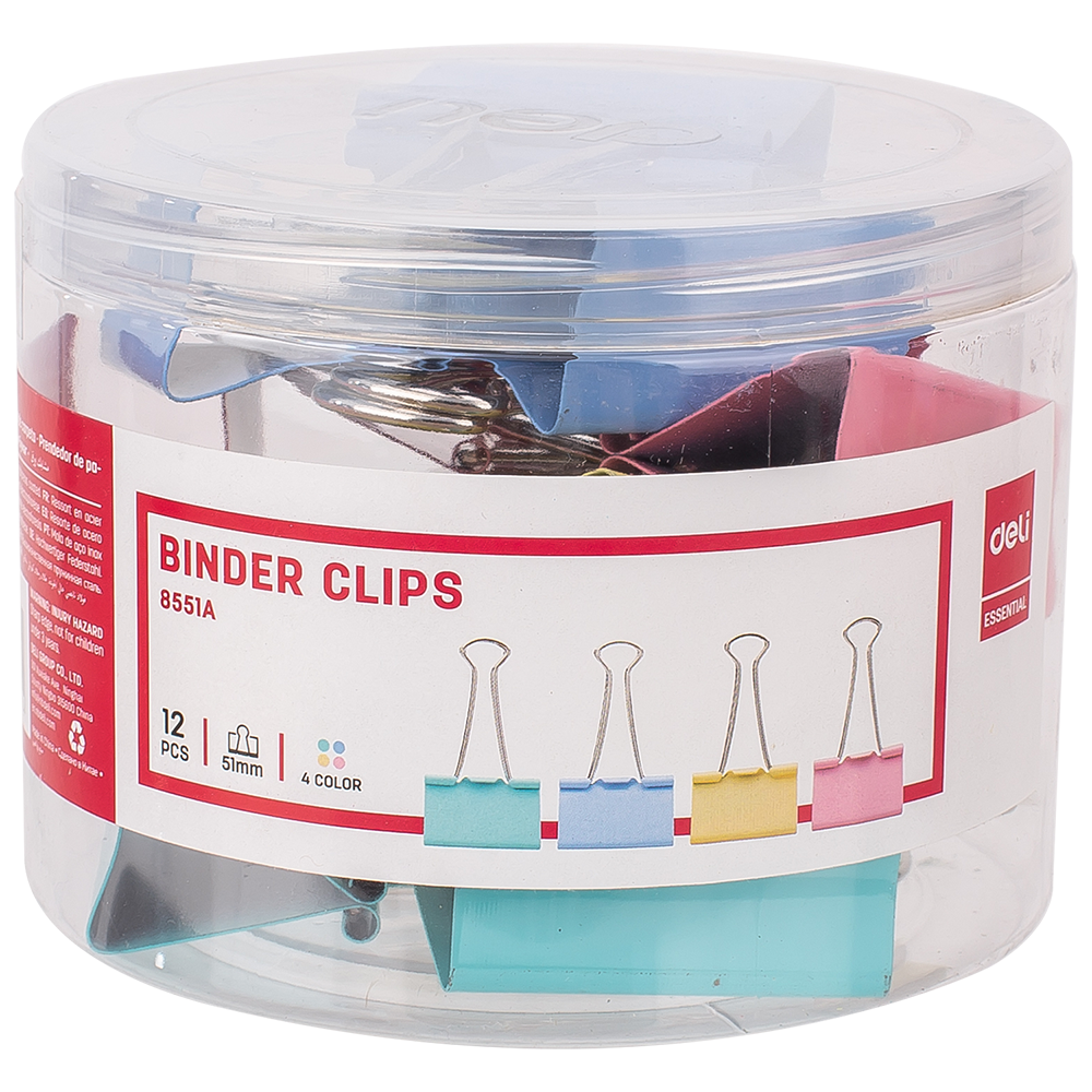 Foldback Clips 51mm Assorted 12 Pack