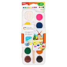 Charger l&#39;image dans la galerie, Watercolour Paints Set 12 Colours with Paint Brush
