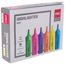 Load image into Gallery viewer, Highlighter, Chisel Tip Marker Pen, Assorted Colours, Water Based, Quick Dry (6 Colours)
