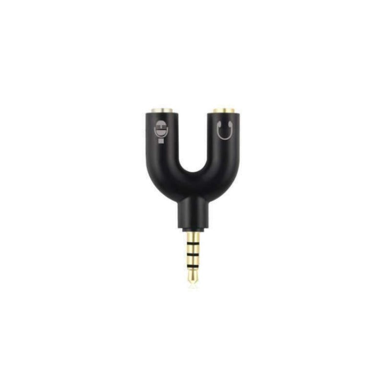 3.5mm AUX Adapter Male to Dual Female Audio Micro phone Y-Splitter