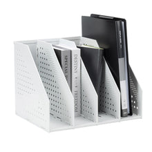 Load image into Gallery viewer, Magazine Holder 3 Divider File Rack Office Home Document Organizer White
