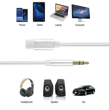 Charger l&#39;image dans la galerie, Type C to 3.5mm Male Audio AUX Cable Car Stereo Speakers Adapter
