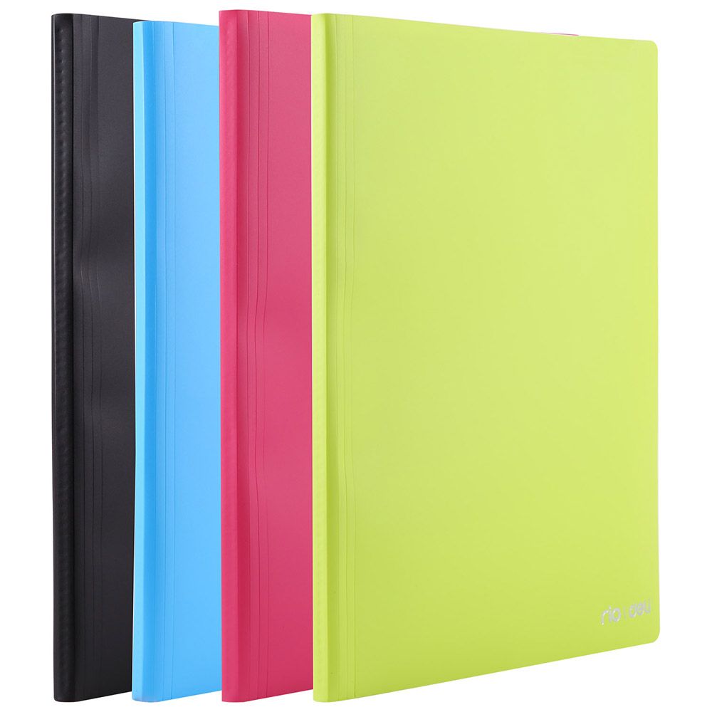 Display Book 4 Assorted Colour A4 Binder with Plastic Sleeves, Presentation Book 40 Pockets