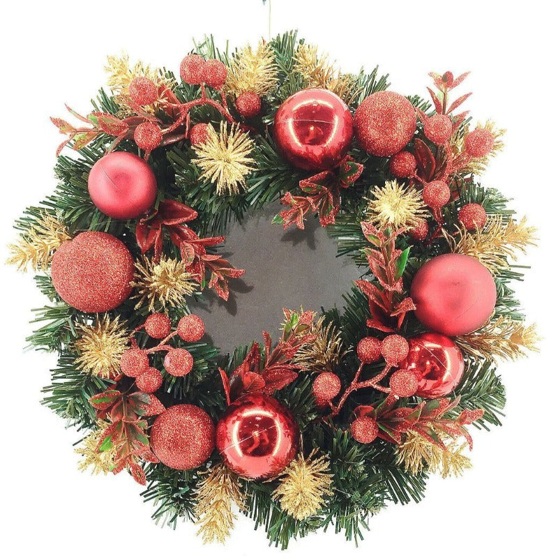 30cm Christmas Red Balls Wreath Decor Xmas Home Party Door Garland Hanging Ornaments