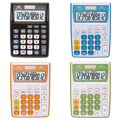 Desk Calculator Solar & Battery Power 12 Digit Display Multi-Functional Big Button for Business Office School Calculating