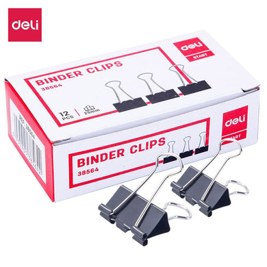 Binder Clips, 36 Pack, 1 Inch, Standard 25mm Clamps, Black, Capacity 0.39 Inch, Medium Clips, Binder Clips Medium Size, Medium Paper Clips, Office Clips