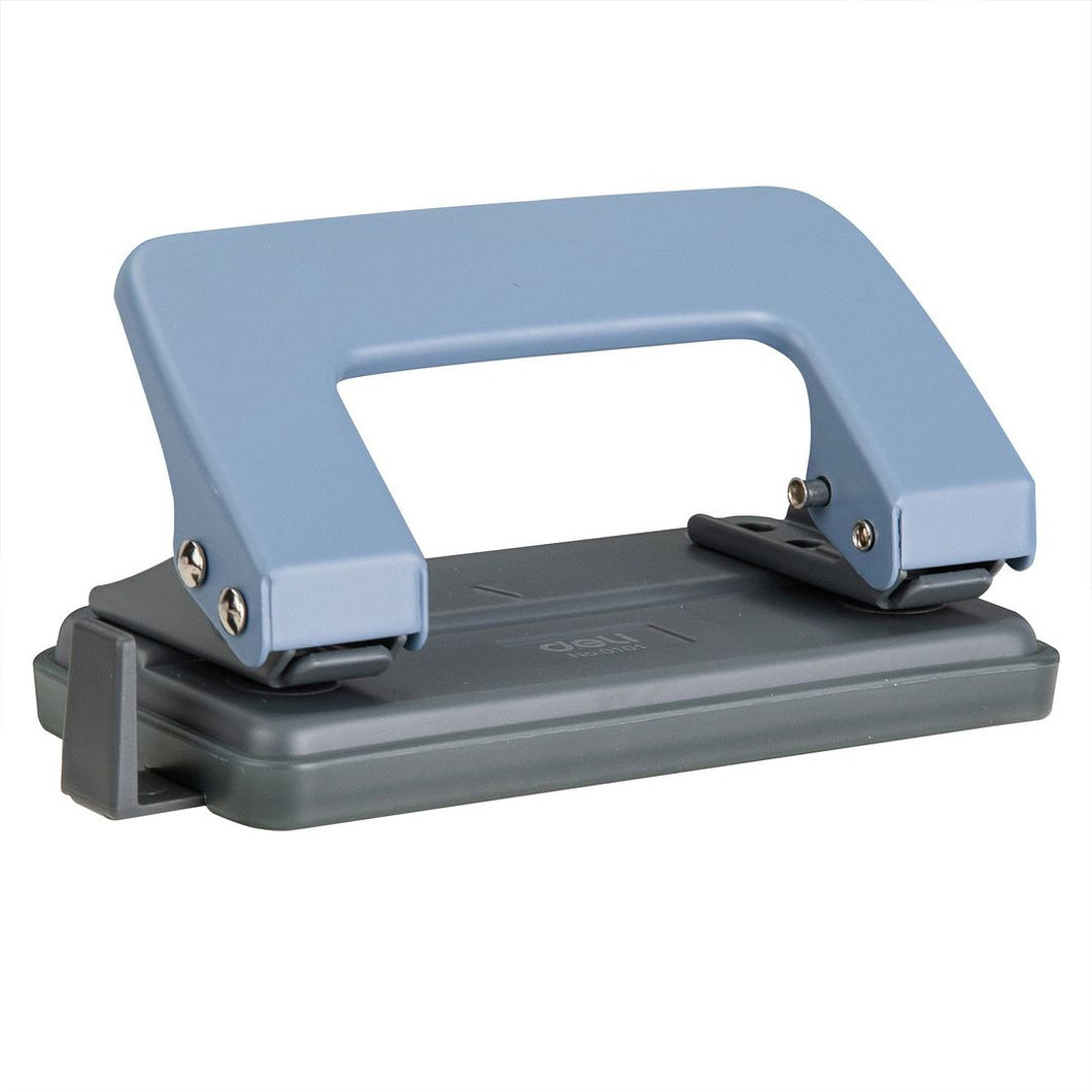 Small 2 Hole Punch, Hole Puncher, 10 Sheet Punch Capacity, Low Force Required, Black/Gray