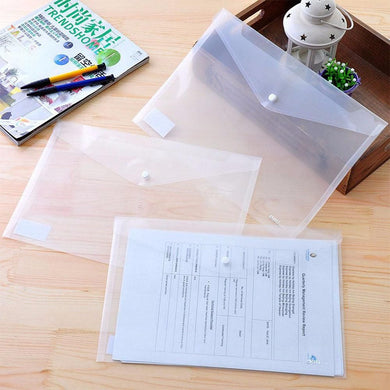 10pcs A4 Plastic Envelopes Filing Envelopes A4 Plastic Wallets Folder A4 Clear Document Folders File Envelopes with Label Pocket Document Wallet with Snap Closure for School Home Office