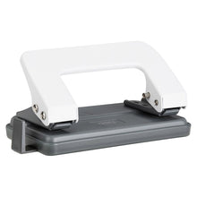 Load image into Gallery viewer, Small 2 Hole Punch, Hole Puncher, 10 Sheet Punch Capacity, Low Force Required, Black/Gray
