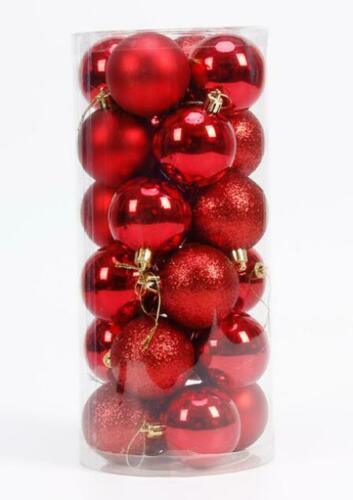 Christmas Decorations Baubles 6cm Colour Balls Party Wedding Ornament 24Pcs