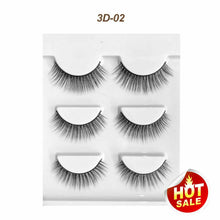 Charger l&#39;image dans la galerie, Eyelashes 3 Pairs Natural Long Thick Makeup Cross False Eye Lashes Mink
