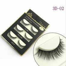 Charger l&#39;image dans la galerie, Eyelashes 3 Pairs Natural Long Thick Makeup Cross False Eye Lashes Mink
