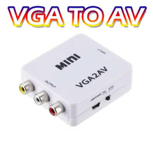 Charger l&#39;image dans la galerie, VGA To RCA,VGA To AV Converter,1080P Mini VGA To Video Converter, Composite VGA To AV Adapter, TV SetTop Box Audio Video Converter.
