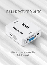 Charger l&#39;image dans la galerie, VGA to HDMI Converter 1080P Female to Female Video Adapter Cable with Audio HD
