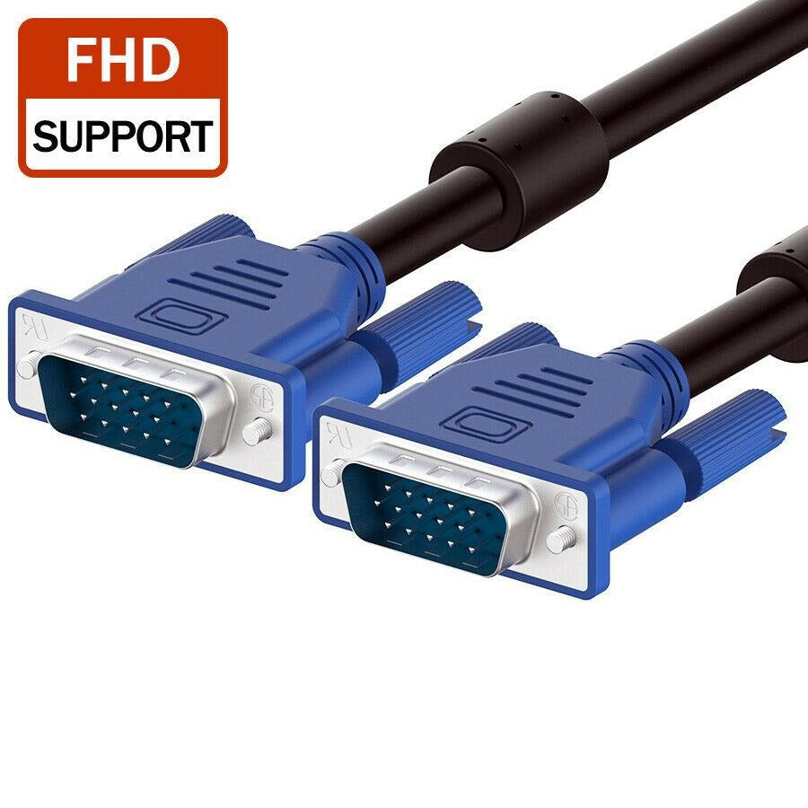 5m Thin Computer Monitor VGA Cable 15 Pin Male to Male Connector Ultra Flat SVGA HD Video Wire