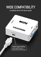 Charger l&#39;image dans la galerie, VGA to HDMI Converter 1080P Female to Female Video Adapter Cable with Audio HD
