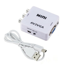 Charger l&#39;image dans la galerie, RCA To VGA,AV To VGA Converter,1080P Mini AV To Video Converter, Composite AV To VGA Adapter, TV Set Top Box Audio Video Converter
