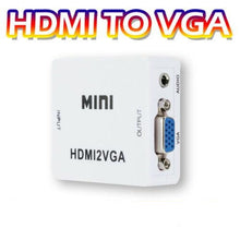 Charger l&#39;image dans la galerie, HDMI to VGA Converter Adapter 1080P Audio Video Support PS3 HDTV DVD LED Display
