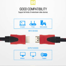 Charger l&#39;image dans la galerie, HDMI Male Cable 3D High Speed 4K 2160P1080P Braid Ultra HD V1.4 Ethernet 1.5M
