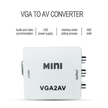 Charger l&#39;image dans la galerie, VGA To RCA,VGA To AV Converter,1080P Mini VGA To Video Converter, Composite VGA To AV Adapter, TV SetTop Box Audio Video Converter.
