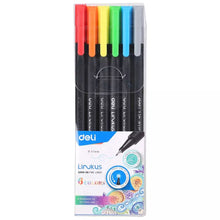 Load image into Gallery viewer, Fineliner Color Pens Set, 0.45mm Fine Tip Pens, Porous Fine Point Makers Drawing Pen, Perfect for Writing in Bullet Journal and Planner, 6 Assorted Colors
