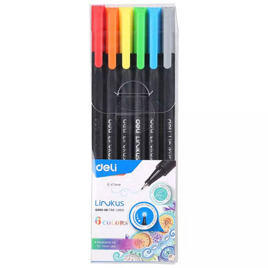 Fineliner Color Pens Set, 0.45mm Fine Tip Pens, Porous Fine Point Makers Drawing Pen, Perfect for Writing in Bullet Journal and Planner, 6 Assorted Colors